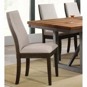 Set of 2 Mid-Century Modern Wood and Fabric Accent Dining Chairs 1