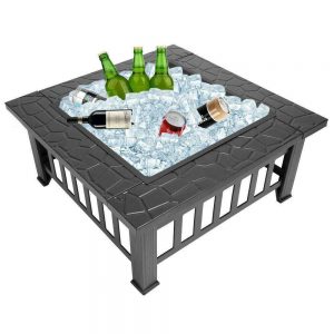 32" Outdoor Black Metal Dome Brazier Firepit 4