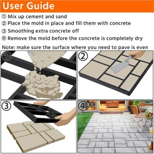 Set of 3 - Modern Style Outdoor Concrete Mold Path Maker 6