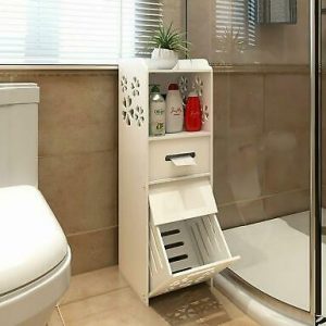 White Slim Multi-Functional Bathroom Storage Cabinet