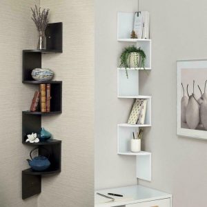 5-Tier Corner Alternating Wall Shelf