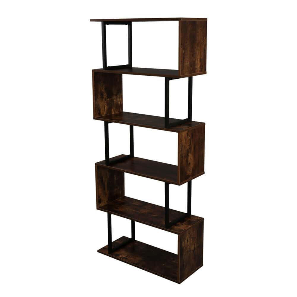 Z-Frame Wood Bookshelf Storage Shelf 5