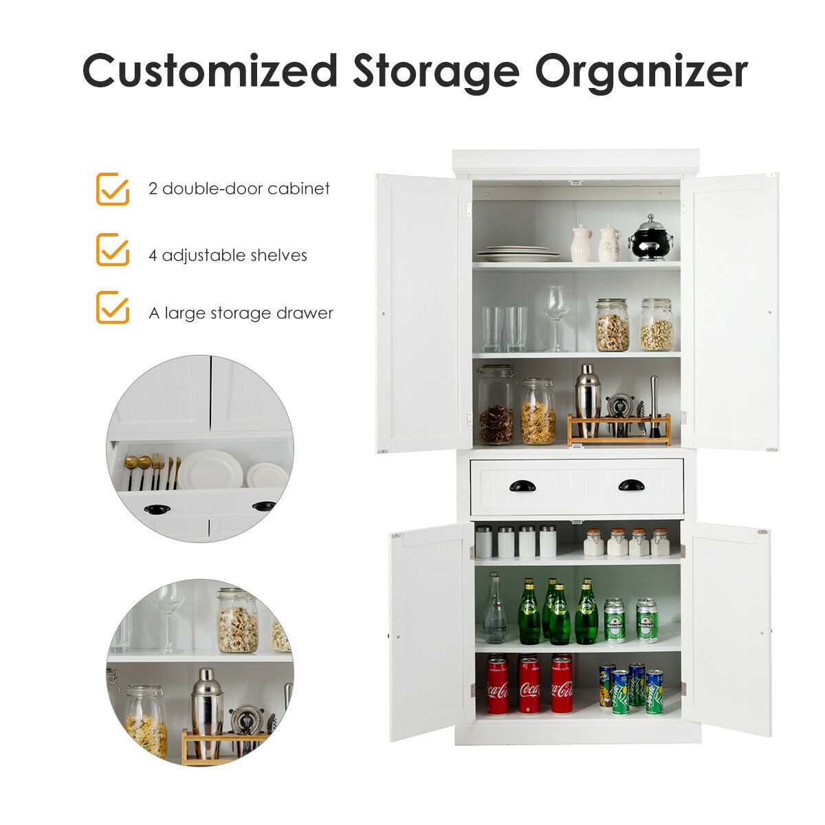 6-Shelf FCH Kitchen Storage Pantry Cabinet 3