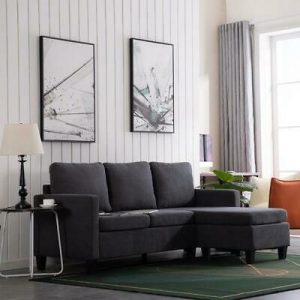 Modern Convertible Sectional L-Shaped Sofa w/ Cushion
