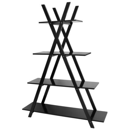 A-Frame 4-Tier Black Ladder Shelf 4