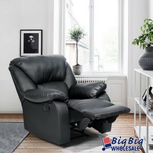 Geniqua Black Soft Leather Recliner Chair 1