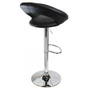 Set Of 2 Adjustable PU Leather Barstools w/ Chrome Base 1