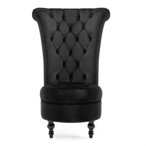 High-Back Upholstered Tufted Nailhead Accent Chair 1