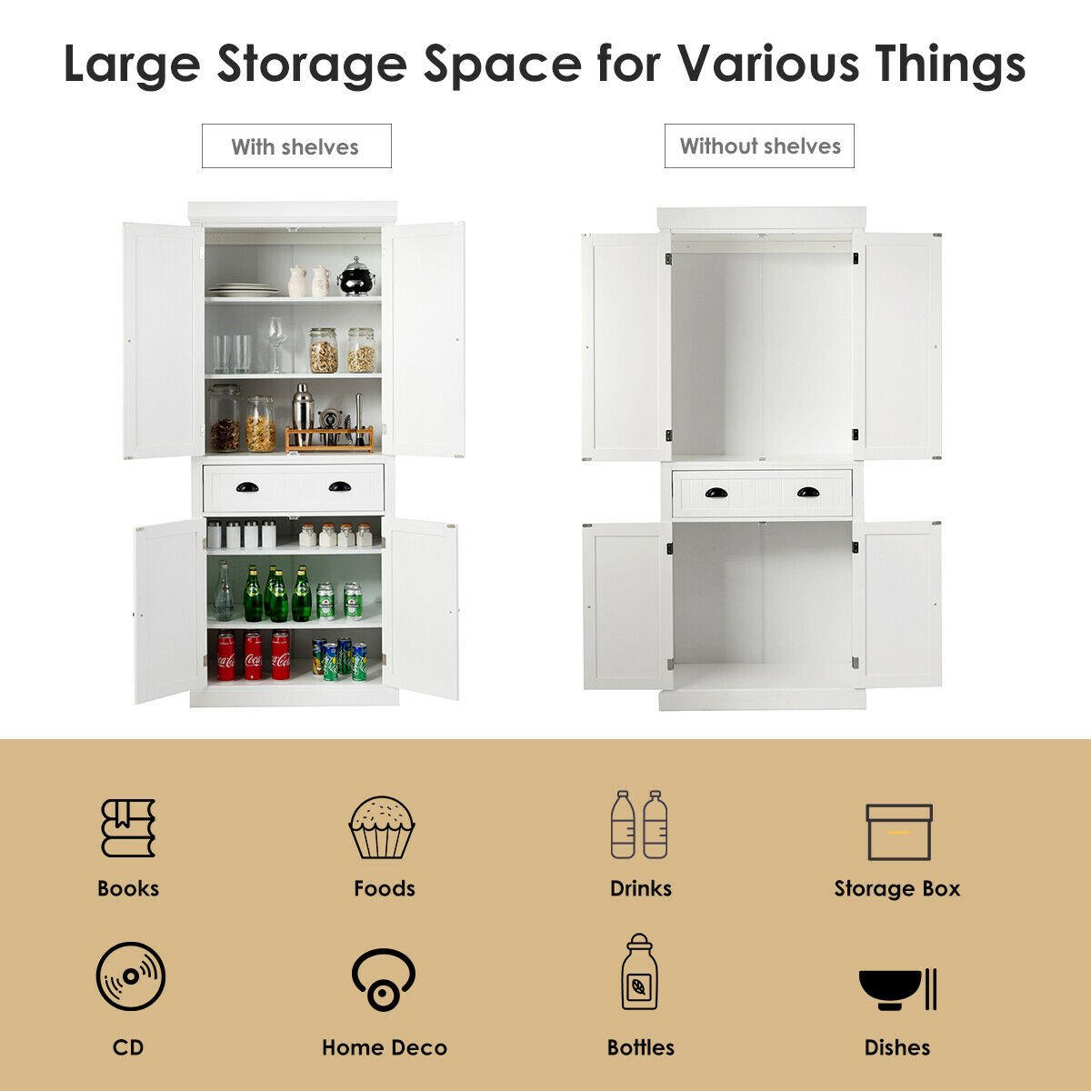 6-Shelf FCH Kitchen Storage Pantry Cabinet 6