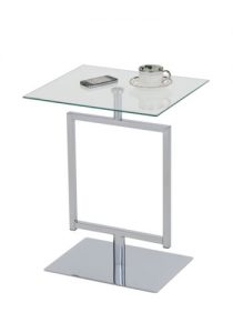 Kings Brand Molein Chrome & Glass Accent Side Table, 1