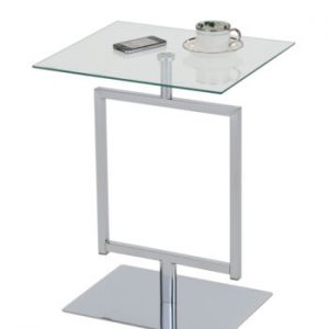 Kings Brand Molein Chrome & Glass Accent Side Table, 1