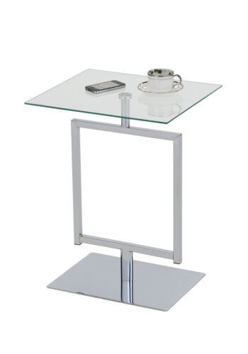 Kings Brand Molein Chrome & Glass Accent Side Table, 1