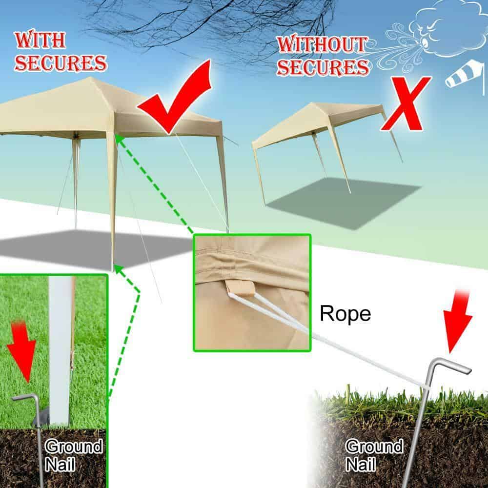 Beige 10' x 10' Pop-Up Gazebo w/ Khaki Carry Bag 4