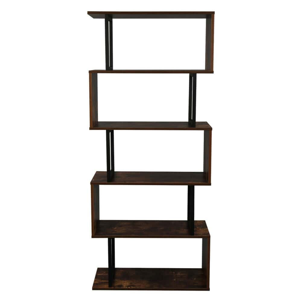 Z-Frame Wood Bookshelf Storage Shelf 4