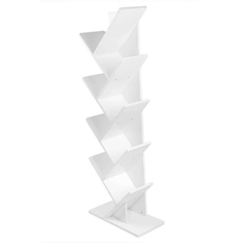9-Shelf Tree-Shaped Modern Wood Bookshelf & Organizer 10