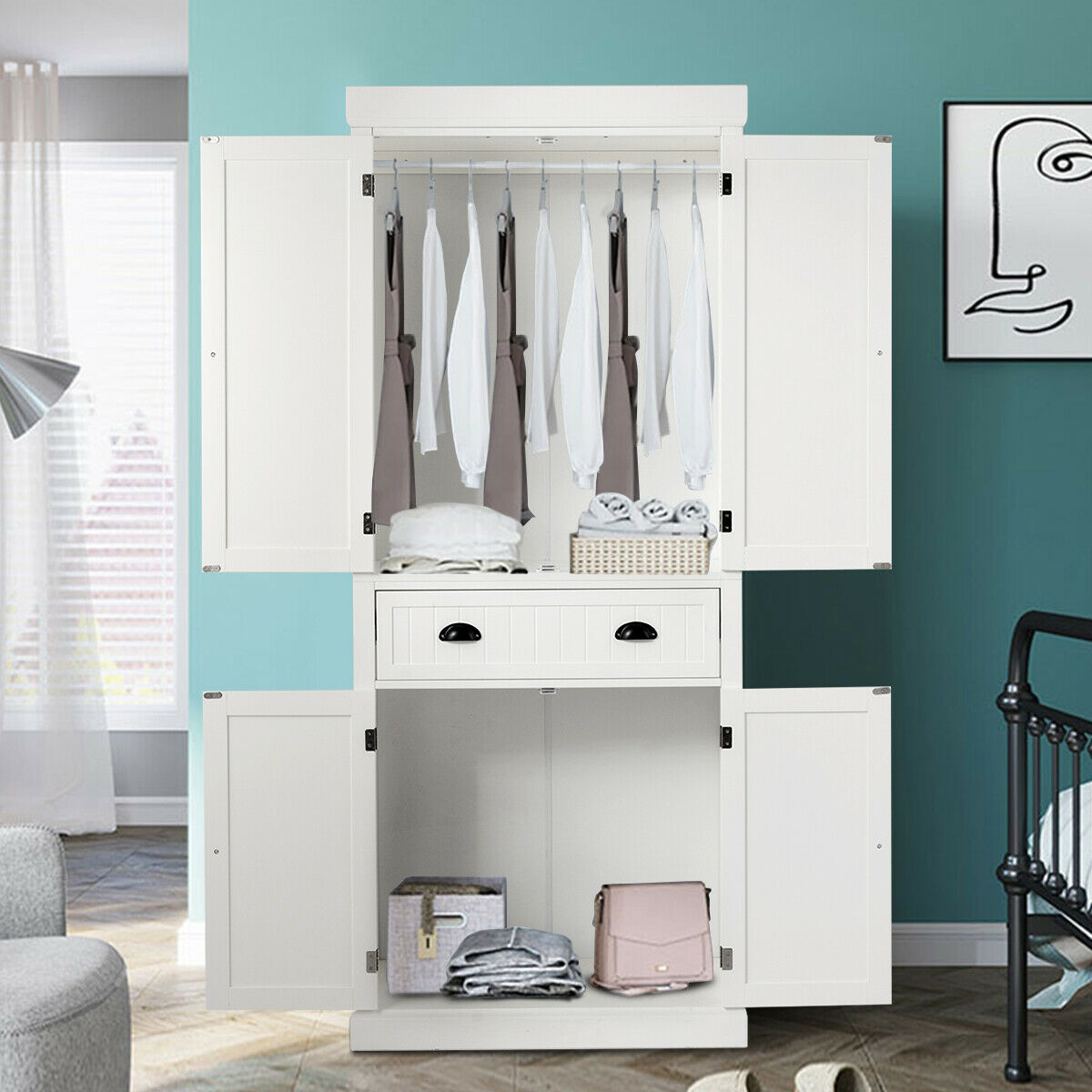 6-Shelf FCH Kitchen Storage Pantry Cabinet 2