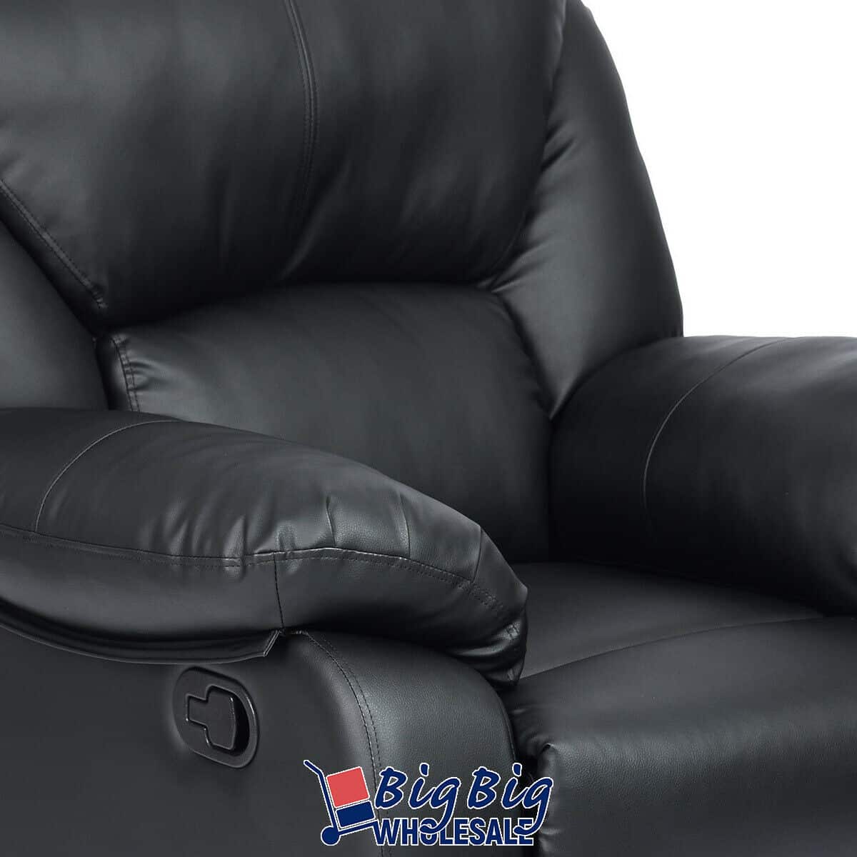 Geniqua Black Soft Leather Recliner Chair 8