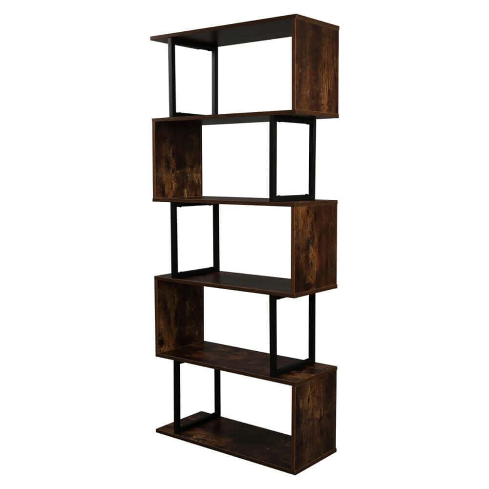 Z-Frame Wood Bookshelf Storage Shelf 6