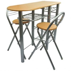 vidaXL 3-Piece Off-Wall Bar Table Set 1