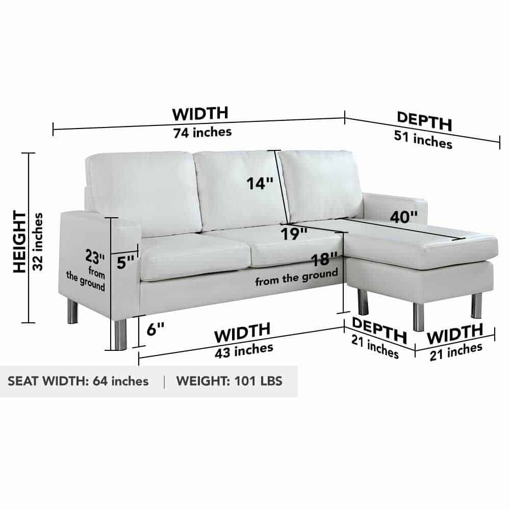 White Faux Leather Configurable Sectional Sofa 2