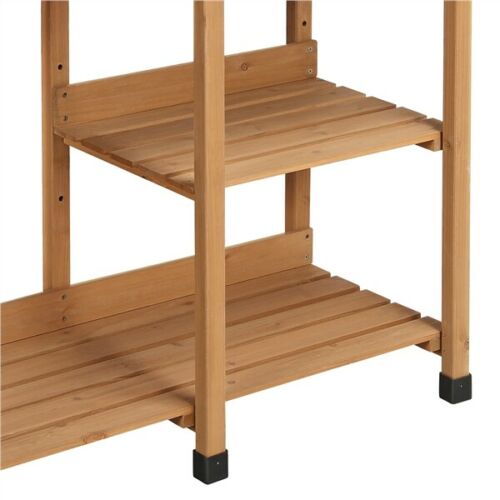 Natural Wood Garden and Patio Potting Workstation 6