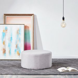 Modern Upholstered 24" Pouf Ottoman