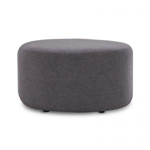 24" Round Upholstered Kiln-dried Hardwood Gray Ottoman 1
