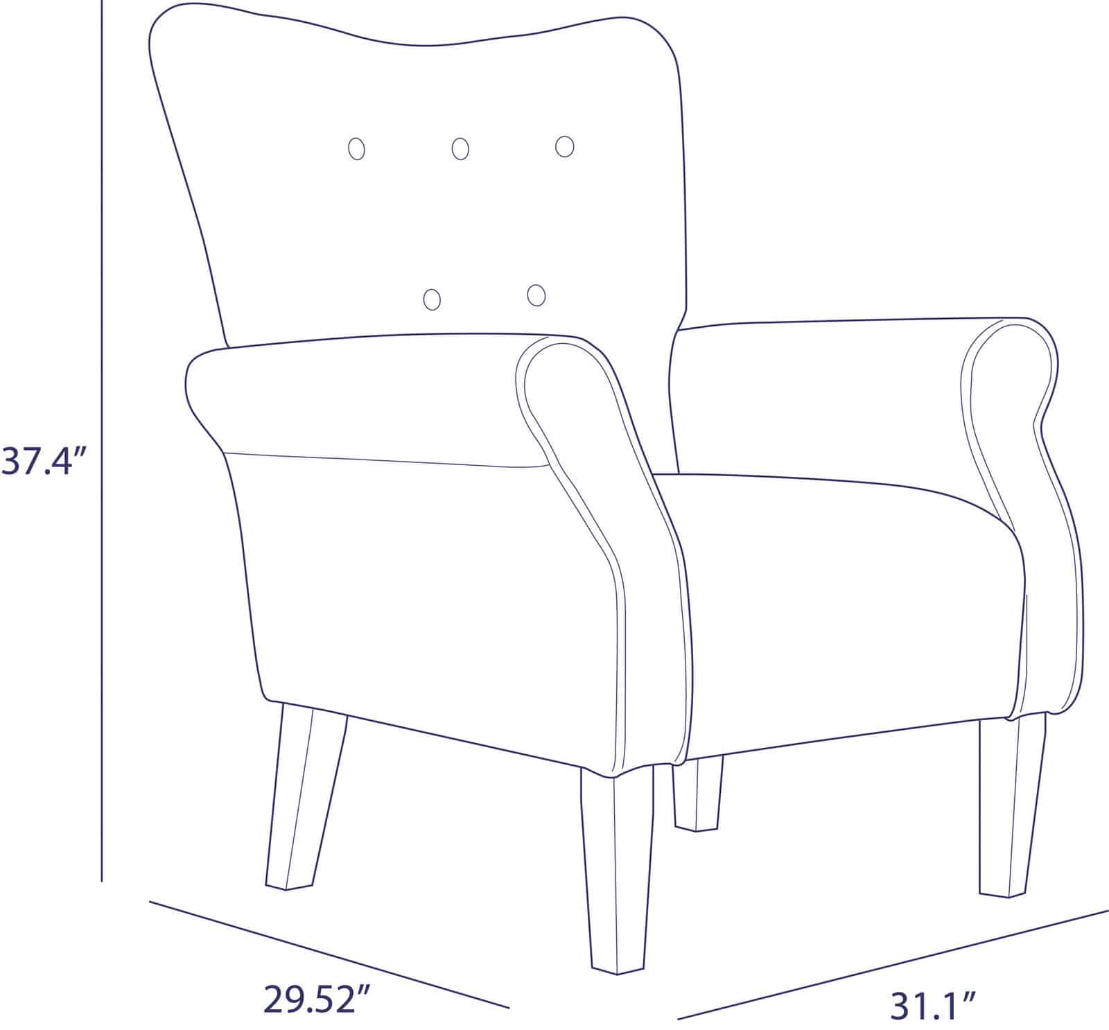 Citrine Upholstered Sofa Arm Chair 5