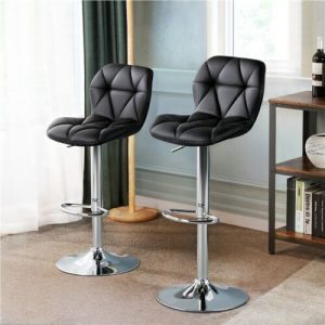 Set of 4 Extra Cushioned PU Leather Swivel Bar Stools 8