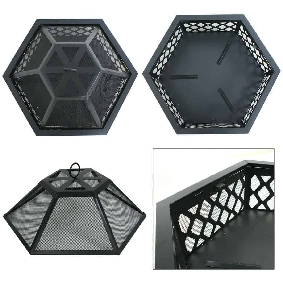 Hex-Shaped Patio Fire Pit Bowl 9