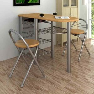 vidaXL 3-Piece Off-Wall Bar Table Set
