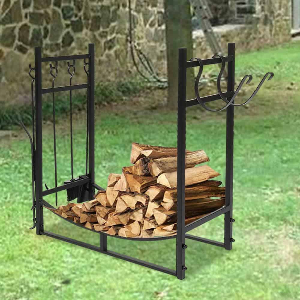 36" Steel Firewood Log Rack & Storage