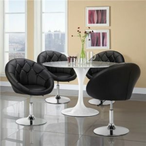 Adjustable Round Back Swivel Chair w/ Chrome Base 9