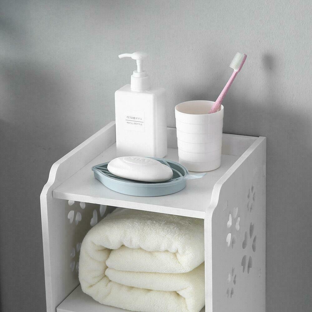 White Slim Multi-Functional Bathroom Storage Cabinet 5